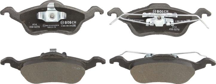 BOSCH 0 986 494 284 - Гальмівні колодки, дискові гальма autozip.com.ua