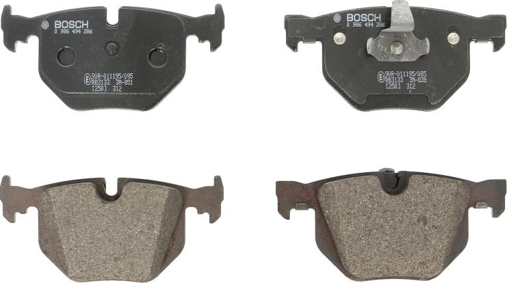 BOSCH 0 986 494 286 - Гальмівні колодки, дискові гальма autozip.com.ua