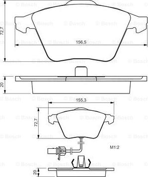 BOSCH 0 986 494 283 - Гальмівні колодки, дискові гальма autozip.com.ua