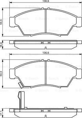 BOSCH 0 986 494 238 - Гальмівні колодки, дискові гальма autozip.com.ua