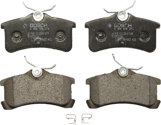 BOSCH 0 986 494 274 - Гальмівні колодки, дискові гальма autozip.com.ua