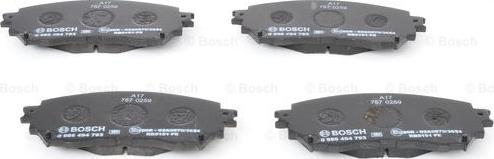 BOSCH 0 986 494 793 - Комплект гальмівних колодок з 4 шт. дисків autozip.com.ua