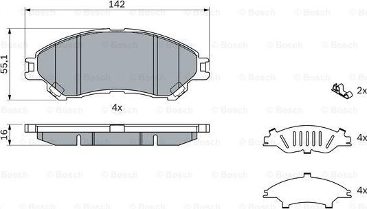 BOSCH 0 986 494 742 - Гальмівні колодки, дискові гальма autozip.com.ua