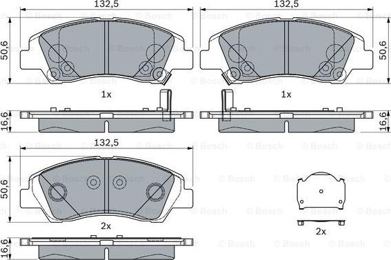 BOSCH 0 986 494 760 - Гальмівні колодки, дискові гальма autozip.com.ua