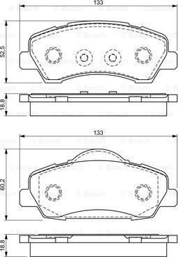 BOSCH 0 986 494 713 - Комплект гальмівних колодок з 4 шт. дисків autozip.com.ua