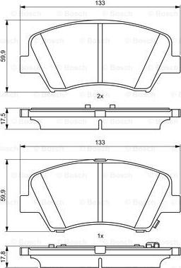 BOSCH 0 986 494 712 - Гальмівні колодки, дискові гальма autozip.com.ua