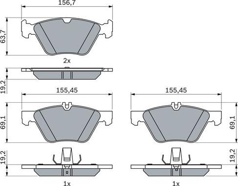 BOSCH 0 986 494 729 - Гальмівні колодки, дискові гальма autozip.com.ua