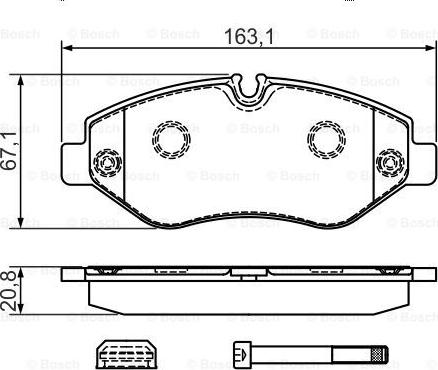 BOSCH 0 986 494 728 - Гальмівні колодки, дискові гальма autozip.com.ua