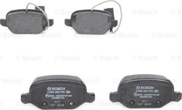 BOSCH 0 986 494 776 - Гальмівні колодки, дискові гальма autozip.com.ua