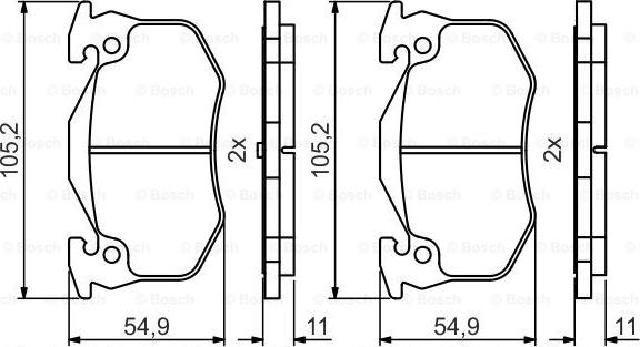 BOSCH 0 986 495 492 - Гальмівні колодки, дискові гальма autozip.com.ua