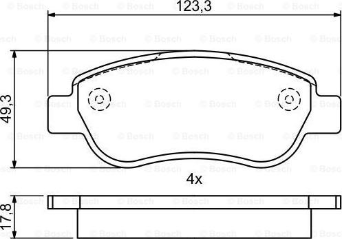 BOSCH 0 986 495 458 - Гальмівні колодки, дискові гальма autozip.com.ua