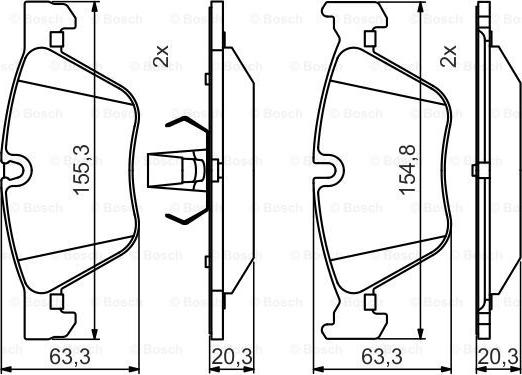 BOSCH 0 986 495 480 - Гальмівні колодки, дискові гальма autozip.com.ua