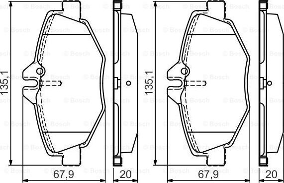 BOSCH 0986495433 - Гальмівні колодки, дискові гальма autozip.com.ua