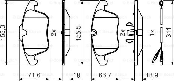 BOSCH 0 986 495 474 - Гальмівні колодки, дискові гальма autozip.com.ua