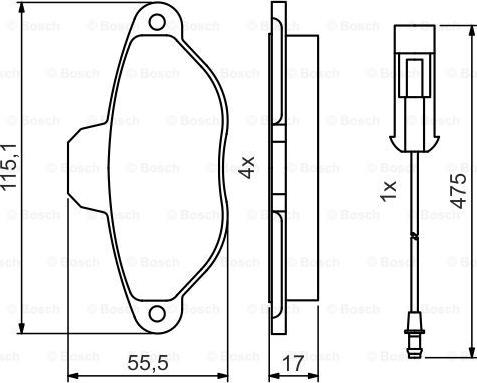 BOSCH 0 986 495 475 - Гальмівні колодки, дискові гальма autozip.com.ua