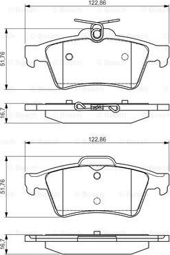 BOSCH 0 986 495 055 - Гальмівні колодки, дискові гальма autozip.com.ua