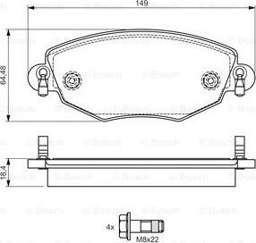 BOSCH 0 986 495 050 - Гальмівні колодки, дискові гальма autozip.com.ua