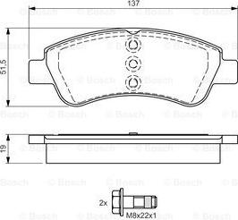 BOSCH 0 986 495 051 - Гальмівні колодки, дискові гальма autozip.com.ua