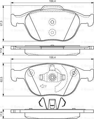 BOSCH 0 986 495 066 - Гальмівні колодки, дискові гальма autozip.com.ua