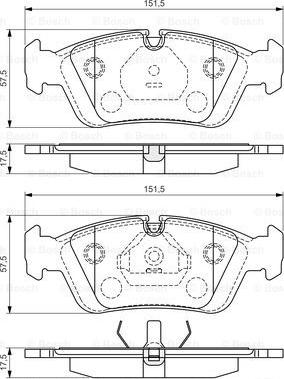 BOSCH 0 986 495 060 - Гальмівні колодки, дискові гальма autozip.com.ua