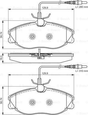 BOSCH 0 986 495 001 - Гальмівні колодки, дискові гальма autozip.com.ua