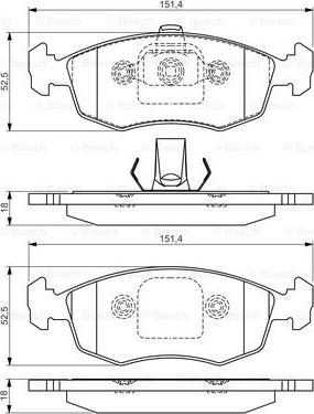 BOSCH 0 986 495 016 - Гальмівні колодки, дискові гальма autozip.com.ua