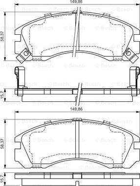 BOSCH 0 986 495 013 - Гальмівні колодки, дискові гальма autozip.com.ua