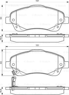 BOSCH 0 986 495 083 - Гальмівні колодки, дискові гальма autozip.com.ua