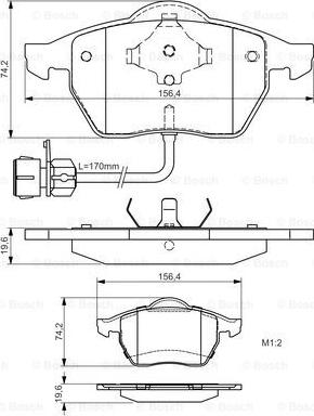 BOSCH 0 986 495 024 - Гальмівні колодки, дискові гальма autozip.com.ua