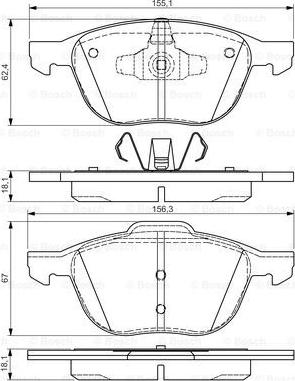 BOSCH 0 986 495 023 - Гальмівні колодки, дискові гальма autozip.com.ua