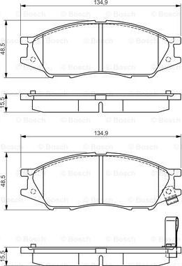 BOSCH 0 986 495 146 - Колодка торм. диск. NISSAN ALMERA 02-00- передн. пр-во Bosch autozip.com.ua