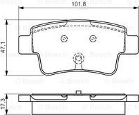 BOSCH 0 986 495 111 - Гальмівні колодки, дискові гальма autozip.com.ua