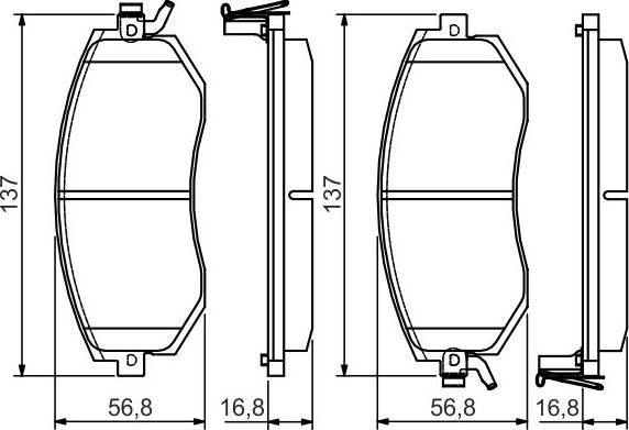 BOSCH 0 986 495 125 - Гальмівні колодки, дискові гальма autozip.com.ua