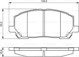 BOSCH 0 986 495 126 - Гальмівні колодки, дискові гальма autozip.com.ua