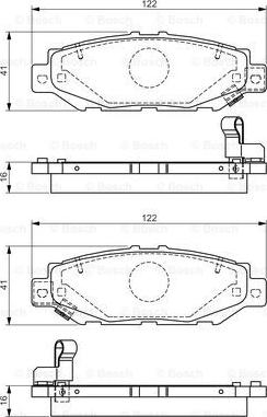 BOSCH 0 986 495 122 - Гальмівні колодки, дискові гальма autozip.com.ua