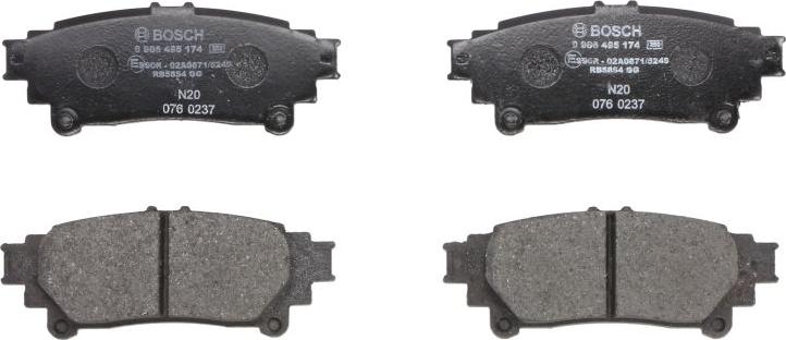 BOSCH 0 986 495 174 - Гальмівні колодки, дискові гальма autozip.com.ua