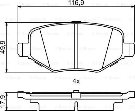 BOSCH 0 986 495 395 - Гальмівні колодки, дискові гальма autozip.com.ua