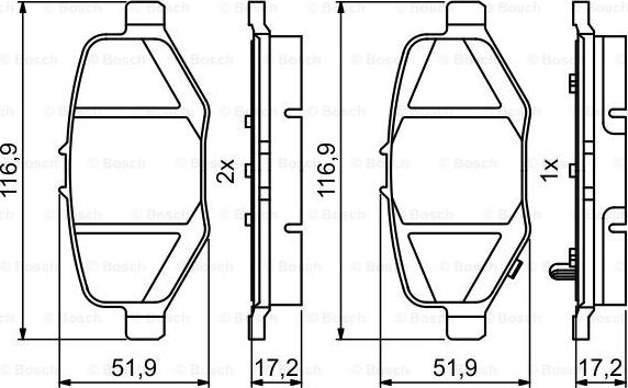 BOSCH 0 986 495 397 - Гальмівні колодки, дискові гальма autozip.com.ua