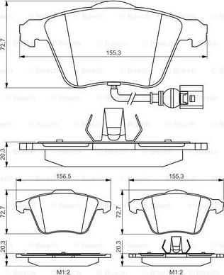 BOSCH 0 986 495 356 - Гальмівні колодки, дискові гальма autozip.com.ua