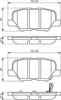 BOSCH 0 986 495 358 - Комплект гальмівних колодок з 4 шт. дисків autozip.com.ua