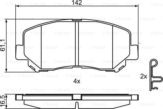 BOSCH 0 986 495 367 - Гальмівні колодки, дискові гальма autozip.com.ua