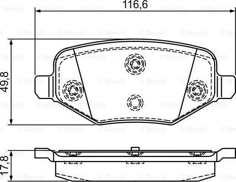 BOSCH 0 986 495 385 - Гальмівні колодки, дискові гальма autozip.com.ua