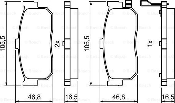 BOSCH 0 986 495 387 - Гальмівні колодки, дискові гальма autozip.com.ua