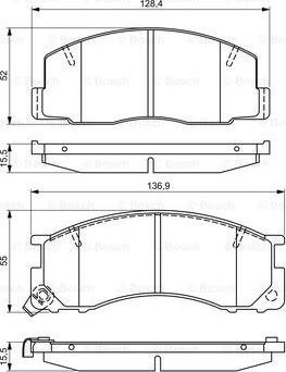 BOSCH 0 986 495 327 - Гальмівні колодки, дискові гальма autozip.com.ua