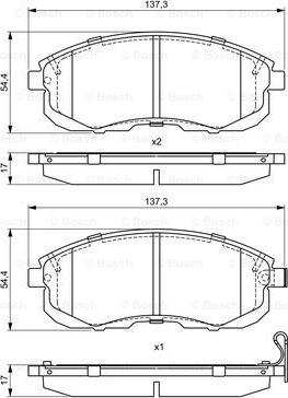 BOSCH 0 986 495 379 - Гальмівні колодки, дискові гальма autozip.com.ua