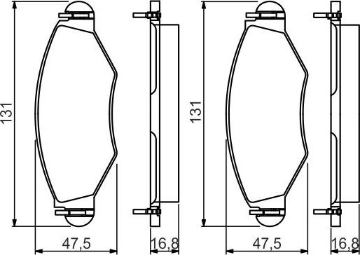 BOSCH 0 986 495 244 - Гальмівні колодки, дискові гальма autozip.com.ua