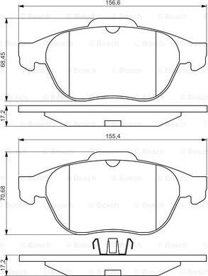 BOSCH 0 986 495 264 - Гальмівні колодки, дискові гальма autozip.com.ua