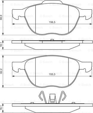 BOSCH 0 986 495 215 - Колодка торм. диск. FORD FOCUS. MAZDA 3.5. VOLVO C70. S40. передн. пр-во Bosch autozip.com.ua