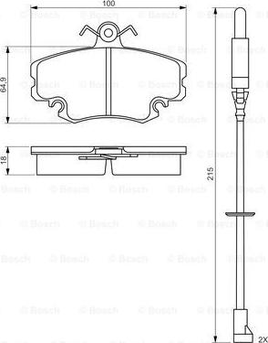 BOSCH 0 986 495 212 - Гальмівні колодки, дискові гальма autozip.com.ua