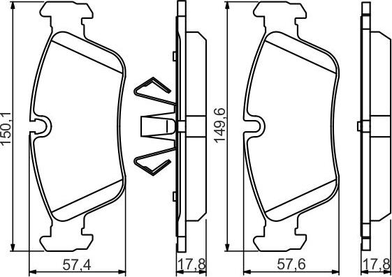 BOSCH 0 986 495 276 - Гальмівні колодки, дискові гальма autozip.com.ua